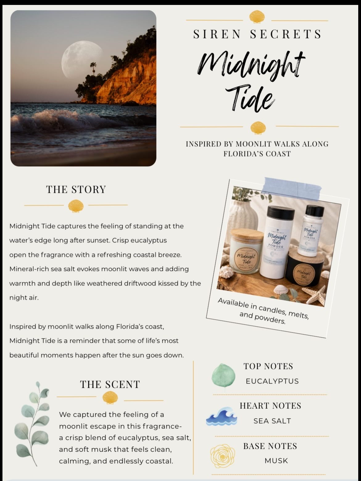 Midnight Tide Wickless Candle