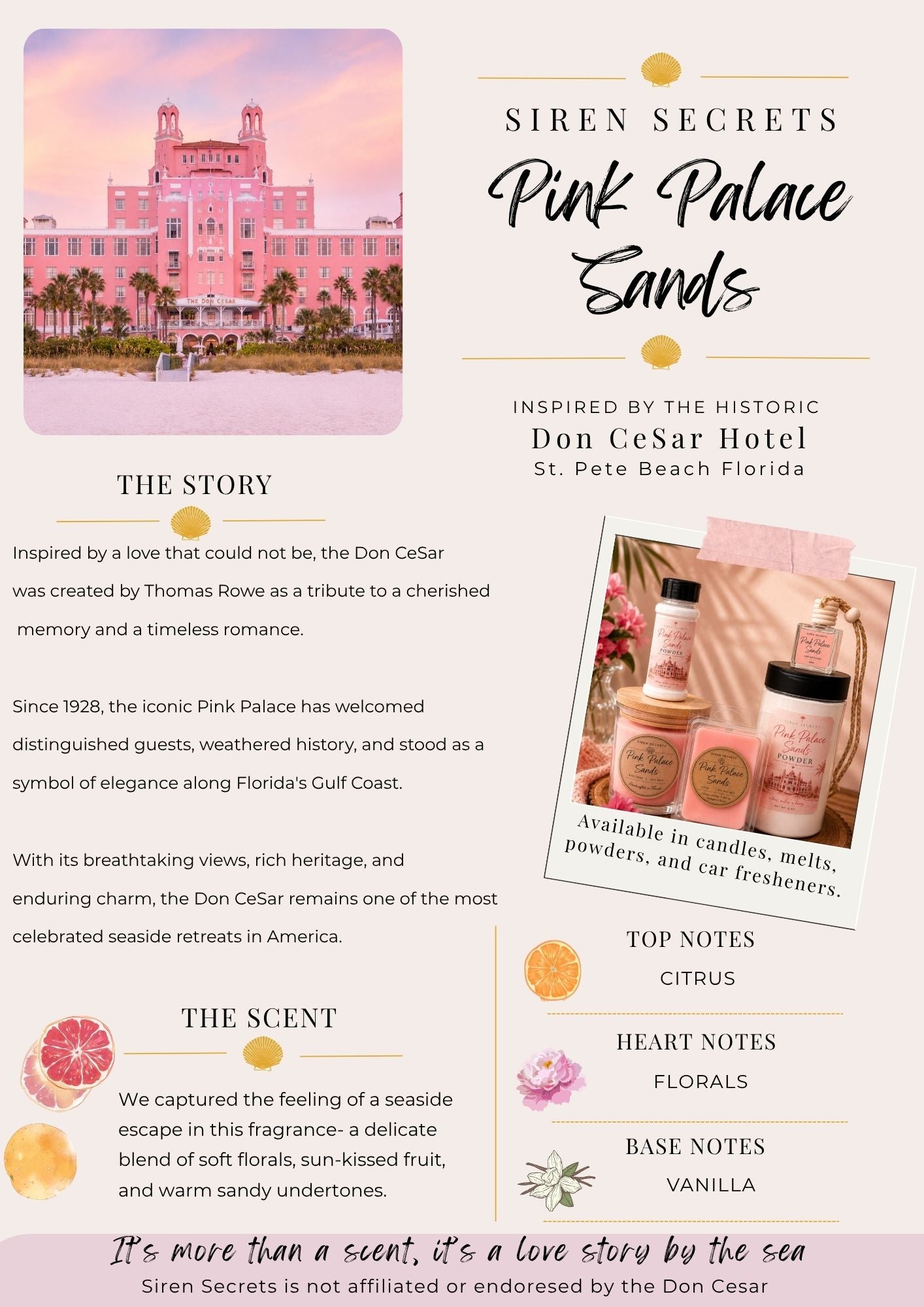 Pink Palace Sands Wickless Candle